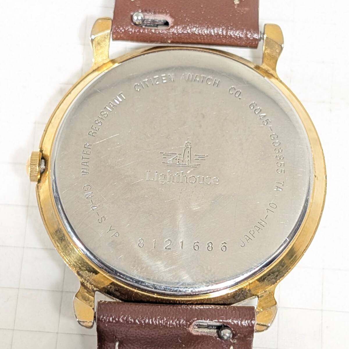 シチズン Lighthouse スモールセコンド メンズ 電池交ベルト換済み稼働品 C-98_画像10