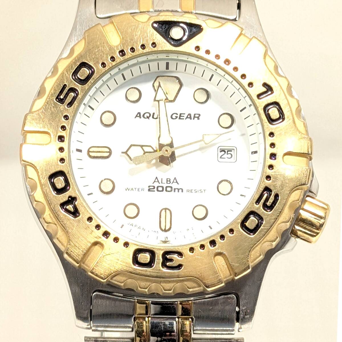 セイコー ALBA　AQUA GEAR レディース 電池交換済み稼働品 F-97