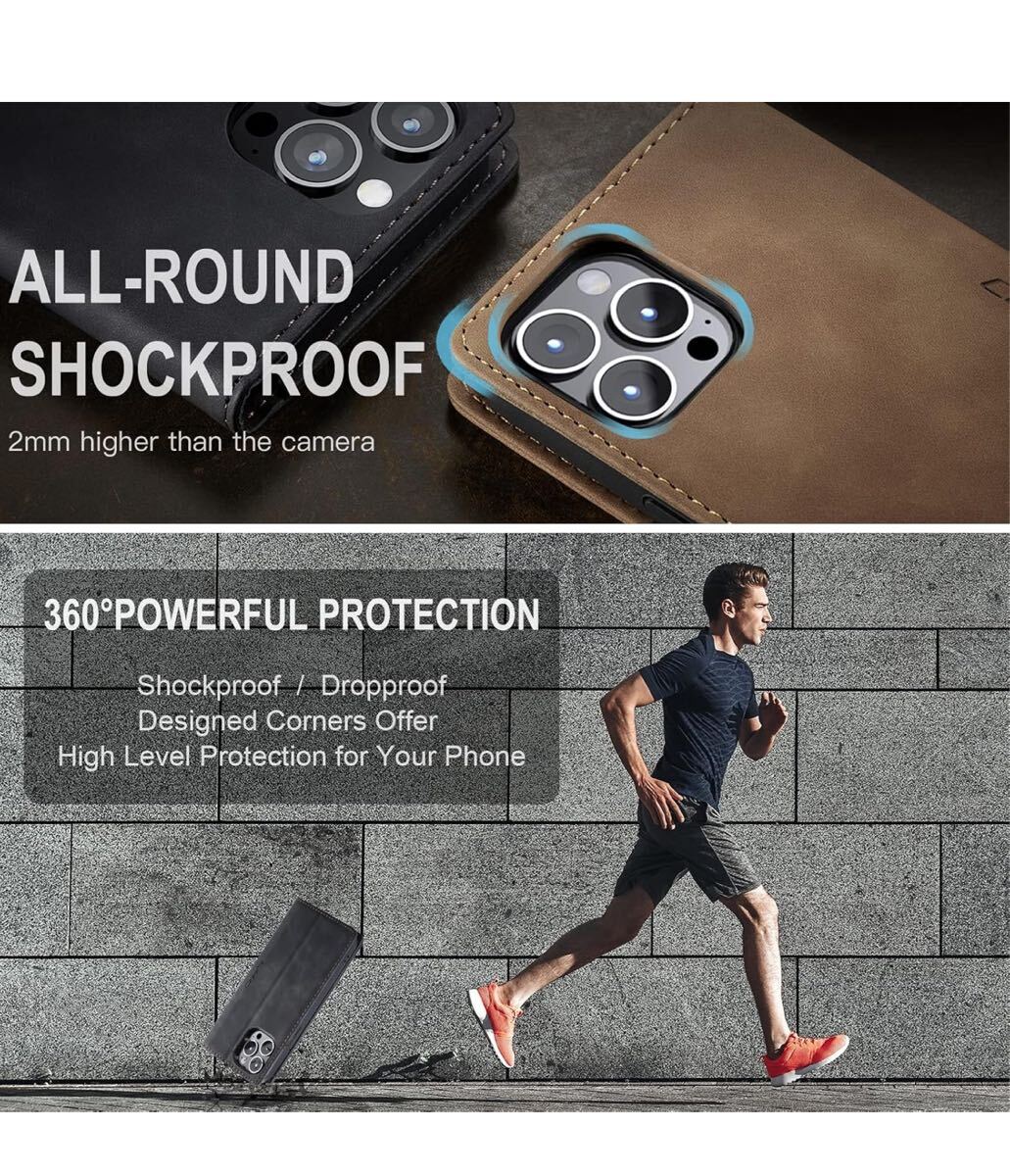 caseme iPhone 14 手帳型 高級レザー TPU バンパーケース カード収納 耐衝撃 指紋防止 防塵 薄型 軽量 全面保護 上質 スマホケース
