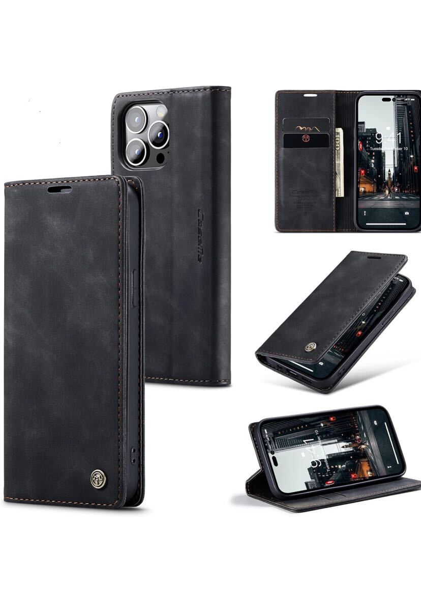 caseme iPhone 14 手帳型 高級レザー TPU バンパーケース カード収納 耐衝撃 指紋防止 防塵 薄型 軽量 全面保護 上質 スマホケース