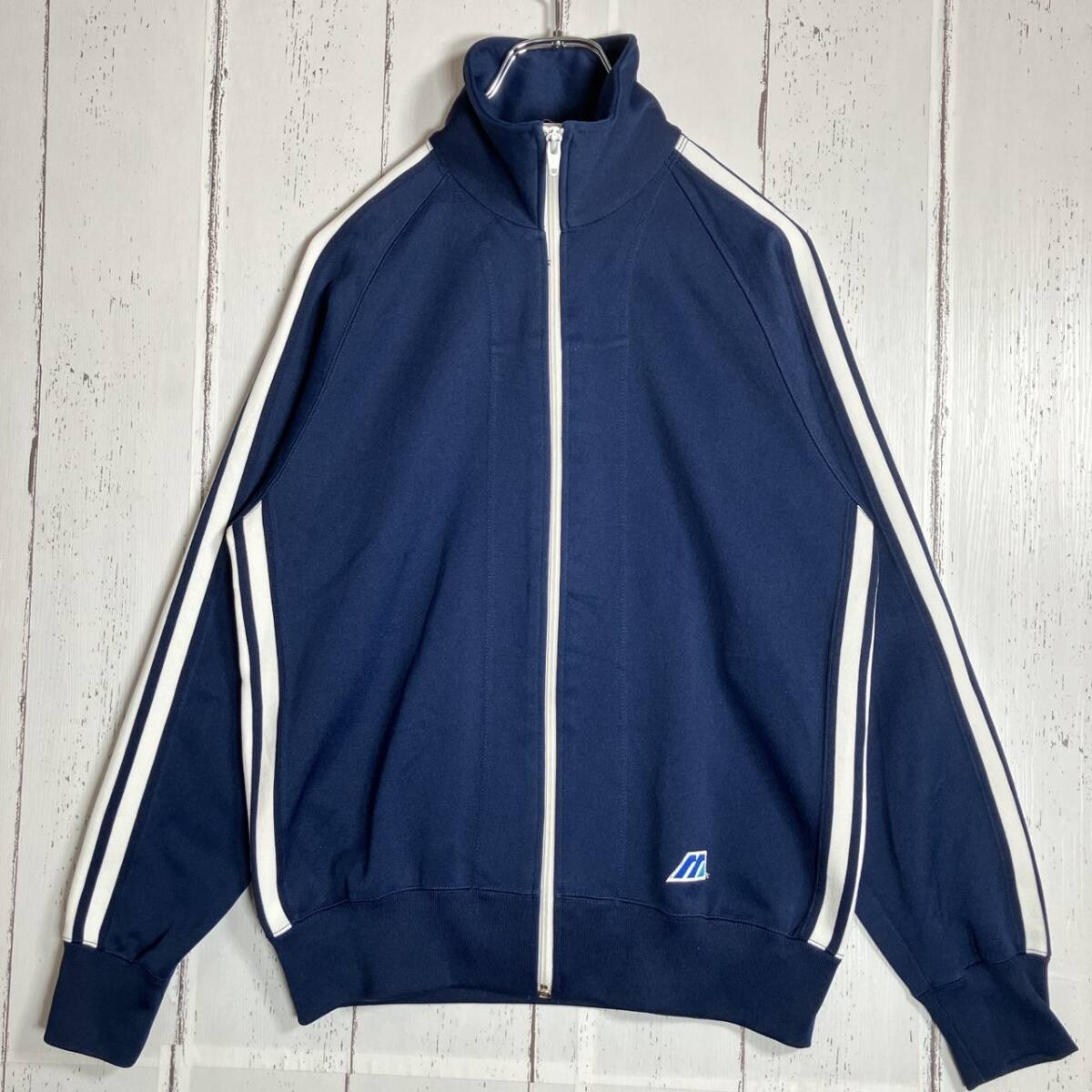 【USED】 MIZUNO ミズノ 80s ビンテージ トラックジャケット 日本制 レトロ Y2K 古著 Mサイズ相當(dāng) ネイビー 紺色 あのちゃん ☆送料無料☆