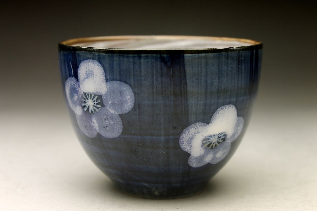 【余韻】 有田焼 白梅文 湯呑揃（4客）★無傷美品 煎茶道具＜同梱可＞