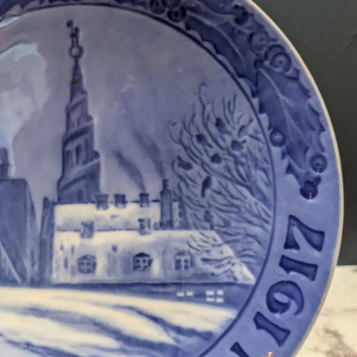  немецкий язык Royal Copenhagen year plate 1917 год античный снят с производства Copen - -gen. спаситель ... . античный 1 класса товар фарфор 