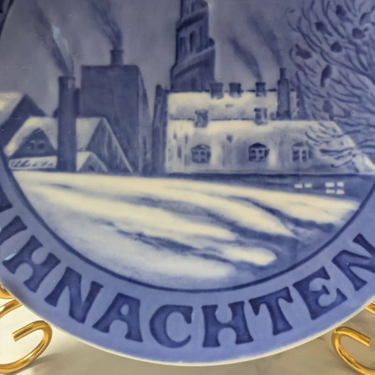  немецкий язык Royal Copenhagen year plate 1917 год античный снят с производства Copen - -gen. спаситель ... . античный 1 класса товар фарфор 