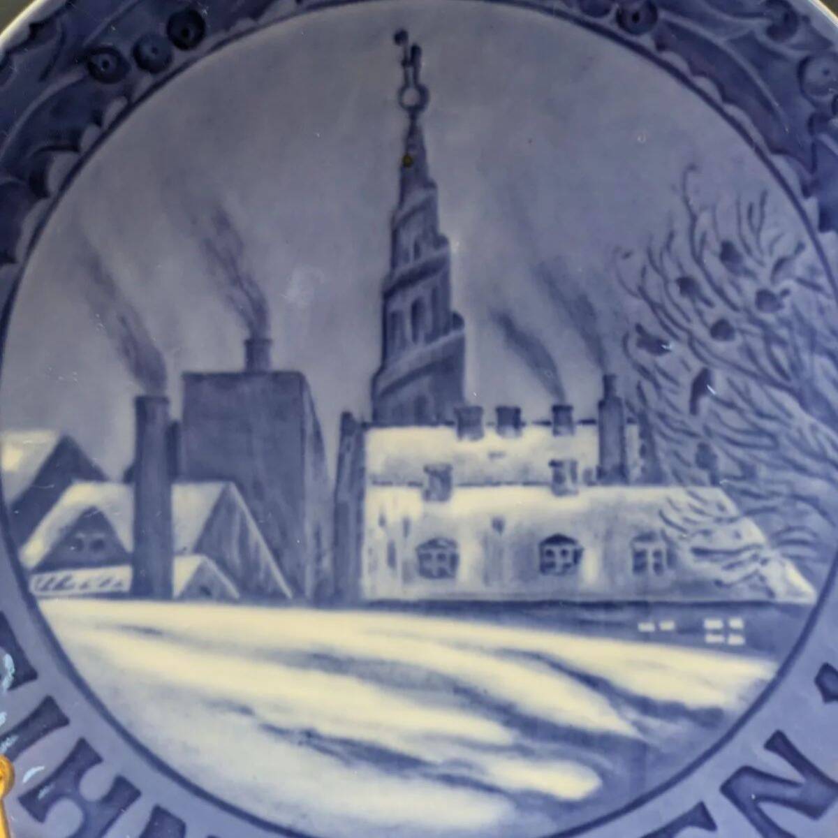  немецкий язык Royal Copenhagen year plate 1917 год античный снят с производства Copen - -gen. спаситель ... . античный 1 класса товар фарфор 