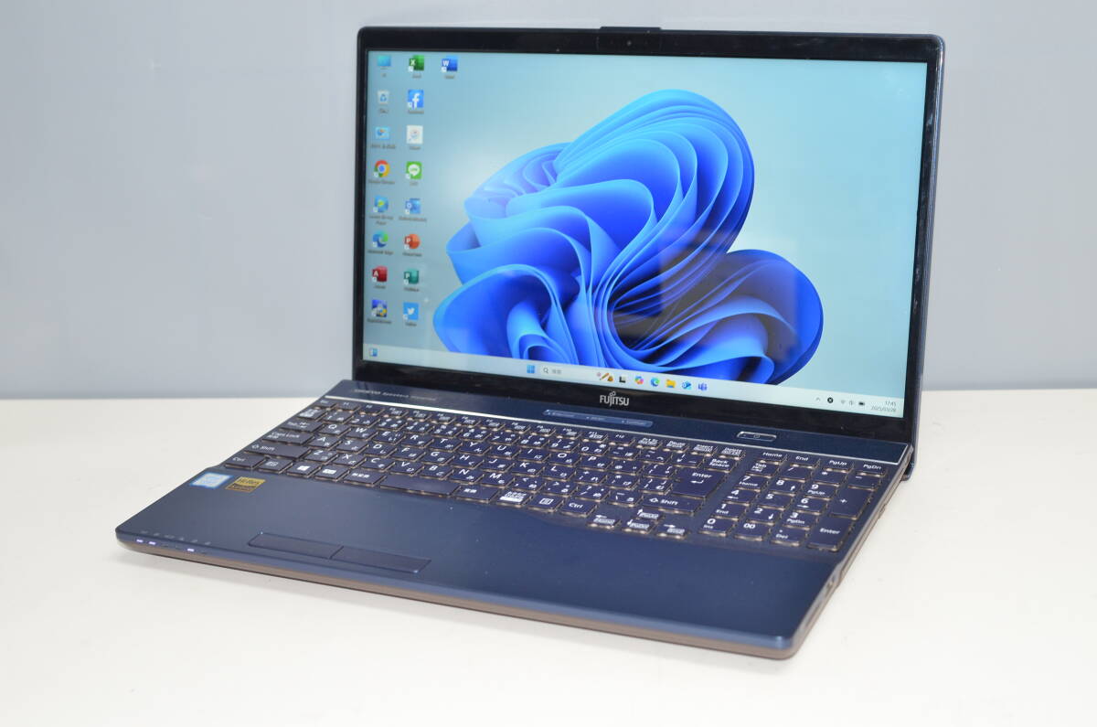中古ノートパソコン Windows11+office 富士通 WA3/C2 高性能 i7-8550U/メモリ8GB/SSD256GB+HDD500GB/15.6インチ/WEBカメラ/無線/ブルーレイ