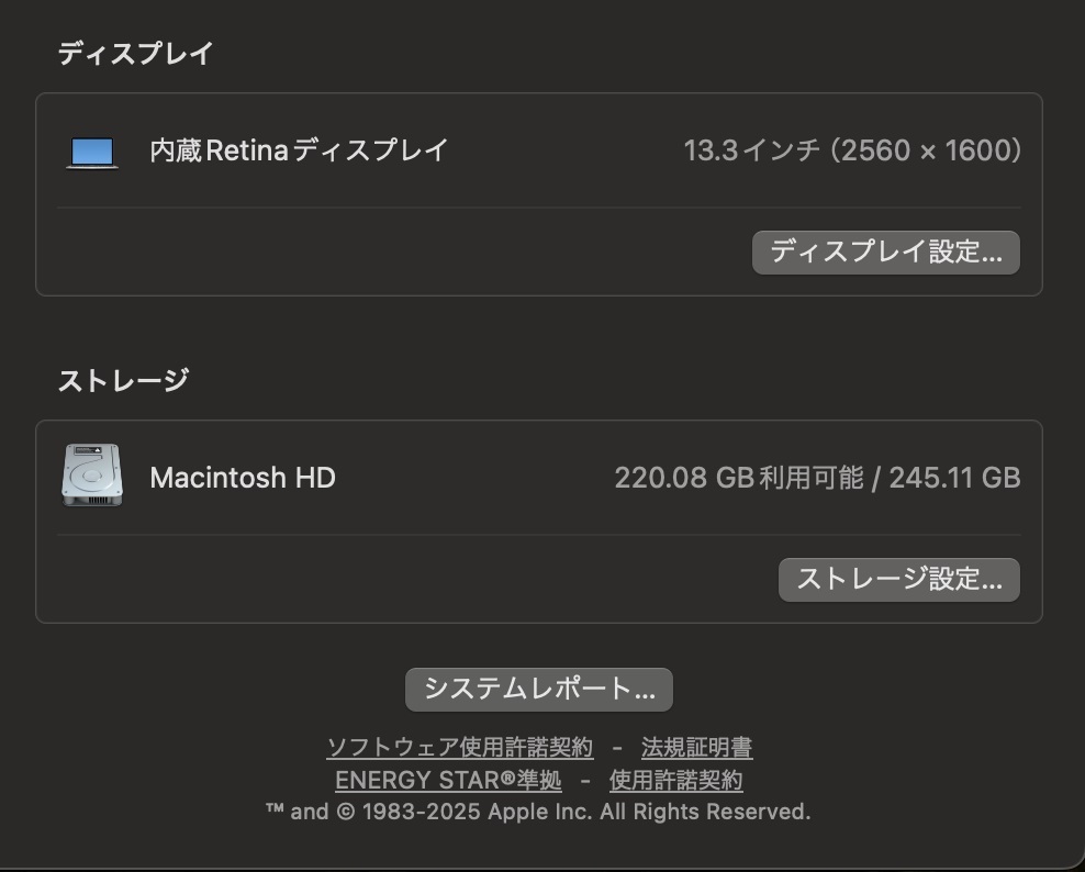 MacBook Air(M1,2020)256GB/8GB(FGN93J/A)⑥