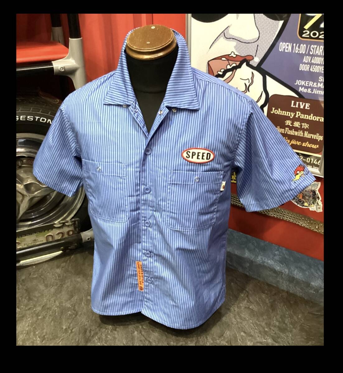 クレイスミス★新品★5054★シャツ【M size】青★ヒッコリー★CSY-5054★オリオンエース★ムーンアイズ★大坂★アメリカンロングリバー55