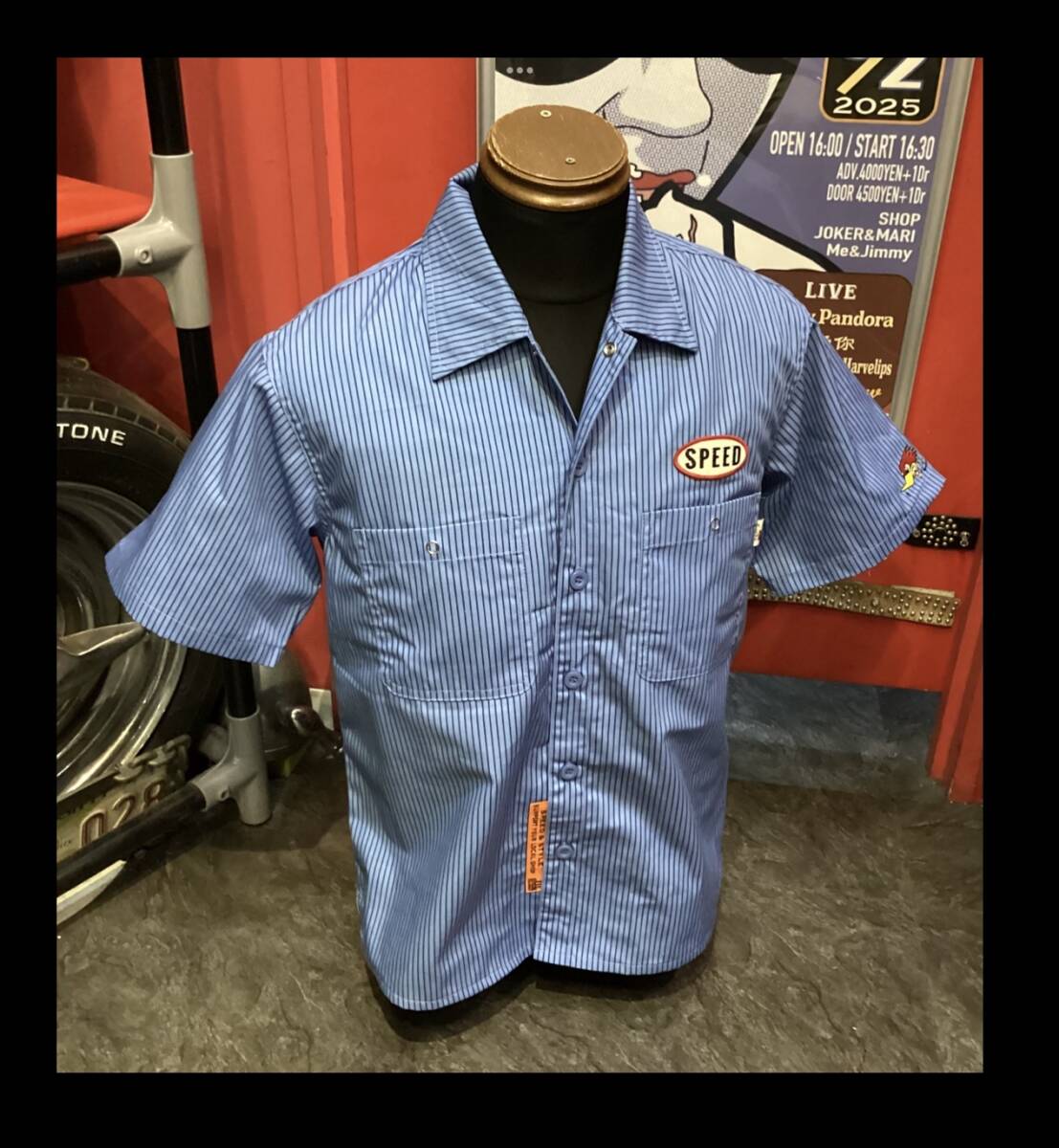 クレイスミス★新品★5054★シャツ【M size】青★ヒッコリー★CSY-5054★オリオンエース★ムーンアイズ★大坂★アメリカンロングリバー55