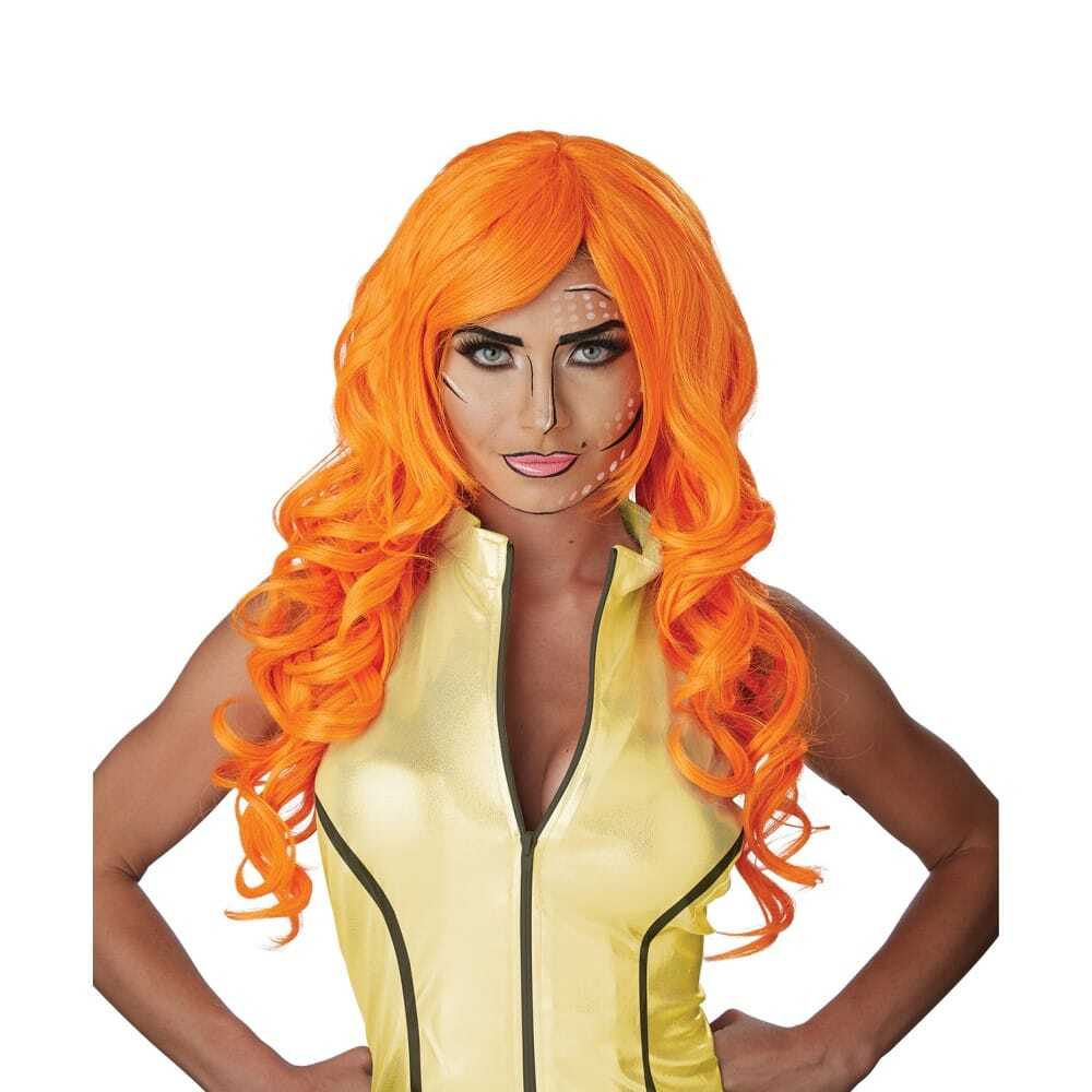  длинный парик, парик orange для взрослых POP ART SUPERHERO WIG костюмированная игра 