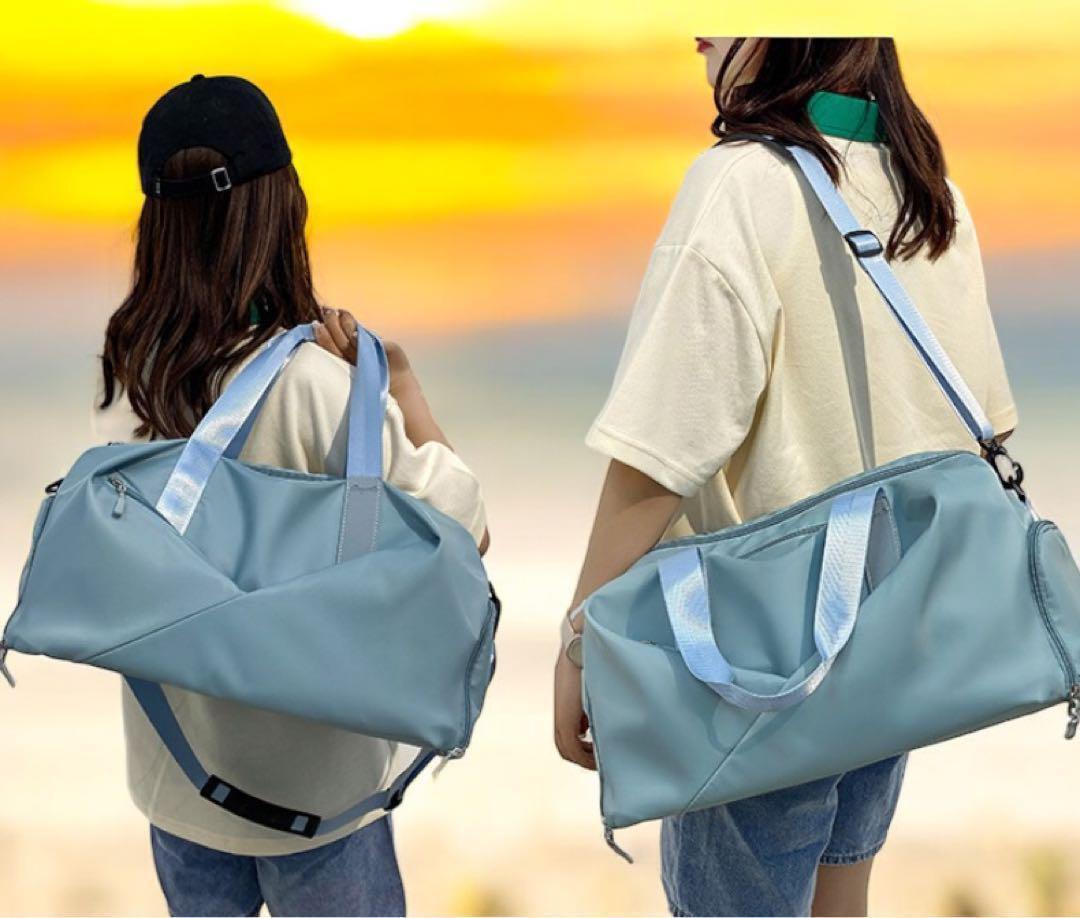 !_ сумка "Boston bag" дорожная сумка путешествие сумка на плечо легкий женский задний путешествие путешествие часть . Jim йога новый товар бледно-голубой бесплатная доставка самый короткий отправка 