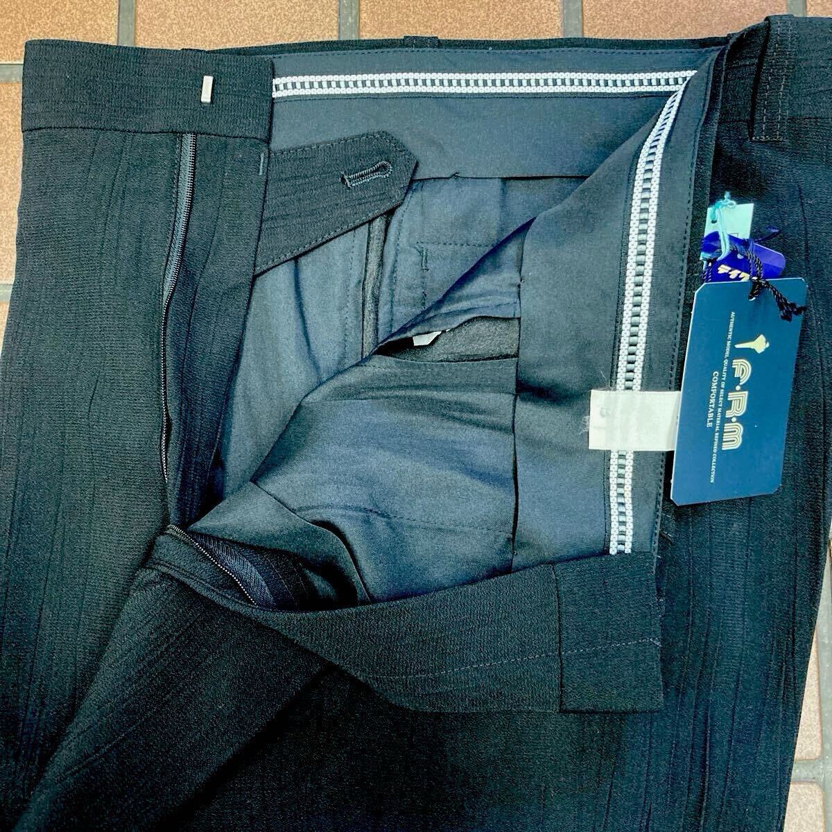 ｛新品｝前ループがオシャレなパンツ ビジネス カジュアル ゴルフ スラックス サイズ 88cm 2タック 吸汗帯電防止 丸洗いOK ブラック 楊柳_画像5