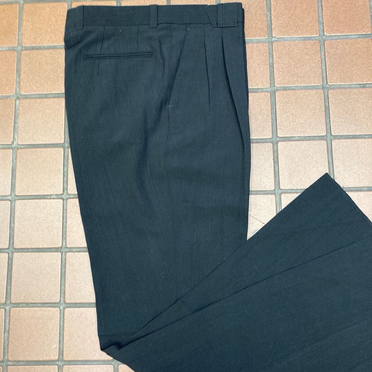 ｛新品｝前ループがオシャレなパンツ ビジネス カジュアル ゴルフ スラックス サイズ 88cm 2タック 吸汗帯電防止 丸洗いOK ブラック 楊柳_画像6