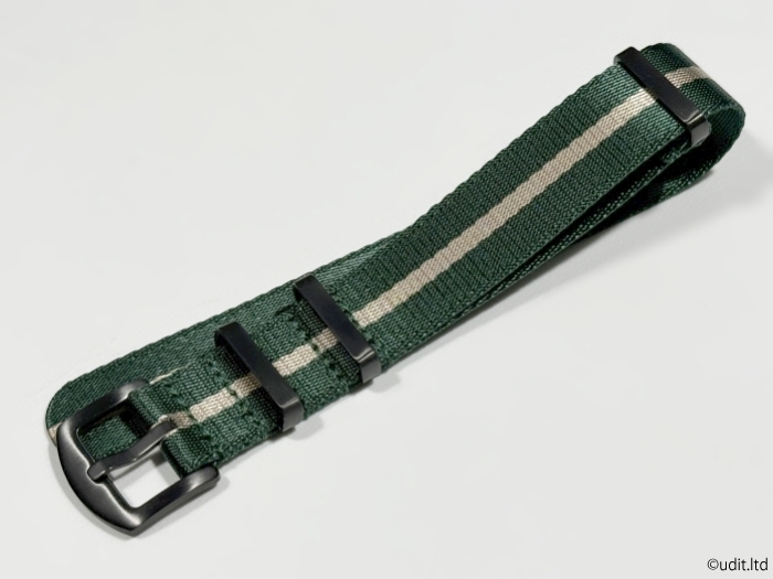 ラグ幅 20mm 高品質(zhì) NATO ストラップ 腕時計ベルト グリーン クリーム ストライプ ブラック 尾錠 時計用バンド LG1