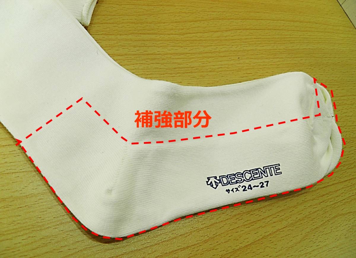 [ не использовался товар * нога одежда ]DESCENTE* Descente * средний толстый Logo принт * бейсбол нижний носки *24-27cm|40cm длина * редкостный * хорошо растягивать .*