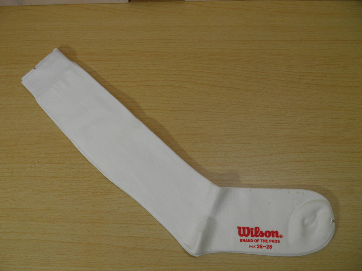 【レッグウェア★未使用品】Wilson◆野球 ソフトボール◆厚手 アンダーソックス◆アンダーストッキング◆25-28cm◆伸びる40cm丈◆