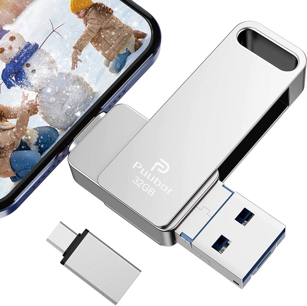 128GB USBメモリ 4in1フラッシュドライブ PC/Andrd/IOS対応