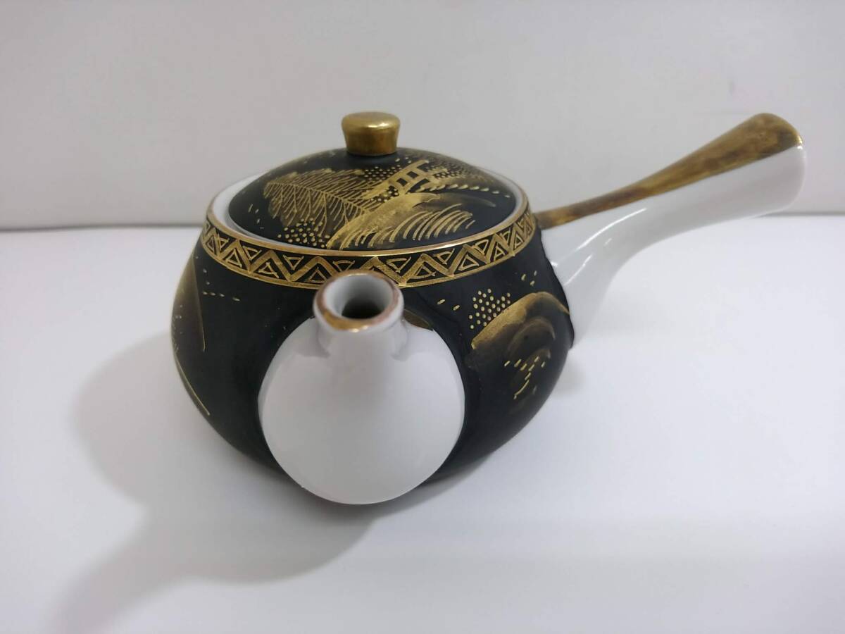 初だし】九谷焼 九谷雪山 造 蓋付茶器揃/横手急須/蓋付き湯呑×5 初だし】九谷焼 九谷雪山 造 蓋付茶器揃/横手急須/蓋付き湯呑×5