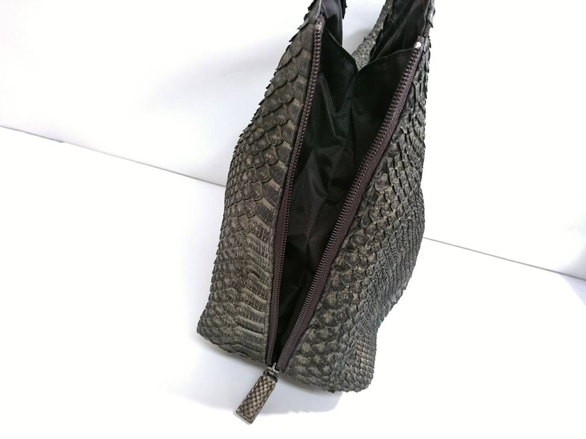美品】JRA証付き 本革パイソンレザー ハンドバッグ/約31×41×12cm 美品】JRA証付き 本革パイソンレザー ハンドバッグ/約31×41×12cm