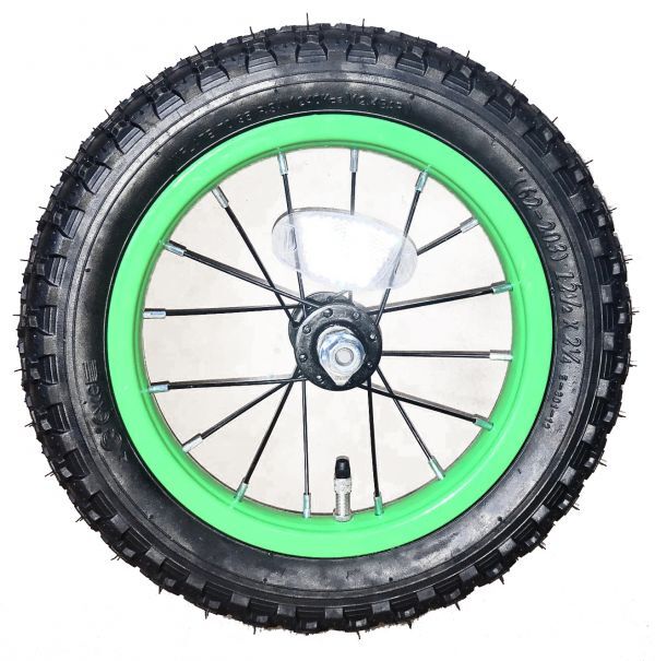 ★12インチ自転車 幼児車用 前輪ホイール グリーン 新品未使用 タイヤ・チューブ付き★_画像1