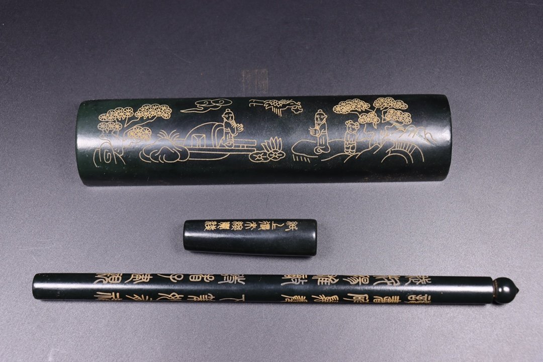 安】清時代 和田玉 碧玉 印章 文房用具セット 9点 共箱 極細工 安】清時代 和田玉 碧玉 印章 文房用具セット 9点 共箱 極細工