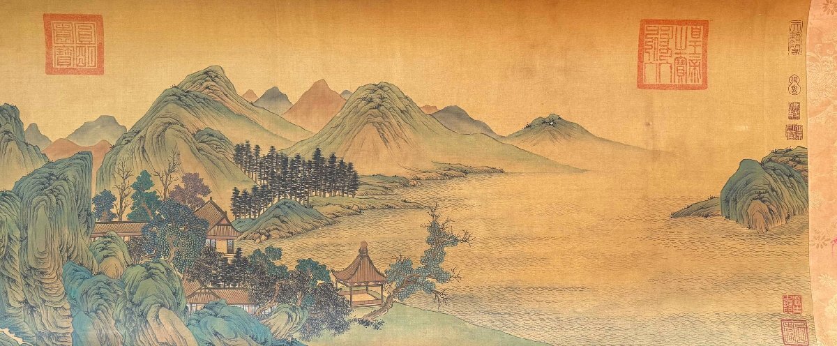 安】中国北宋時代書法家「黄庭堅書」絹本「書法長巻」巻き物 共 安】中国北宋時代書法家「黄庭堅書」絹本「書法長巻」巻き物 共