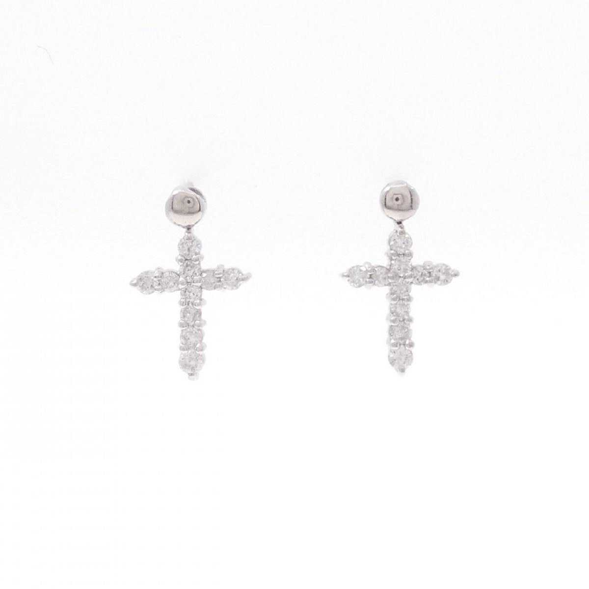 PT クロス ダイヤモンド ピアス 0.50CT