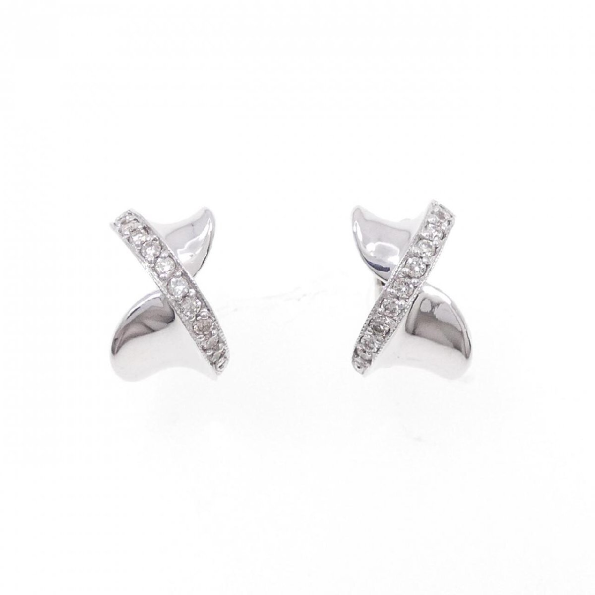 K18WG ダイヤモンド ピアス 0.18CT