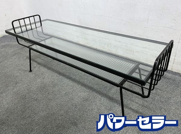 unico/ウニコ STELLA ステラ アイアン ガラステーブル リビングテーブル センターテーブル 中古家具 店頭引取歓迎 R8595