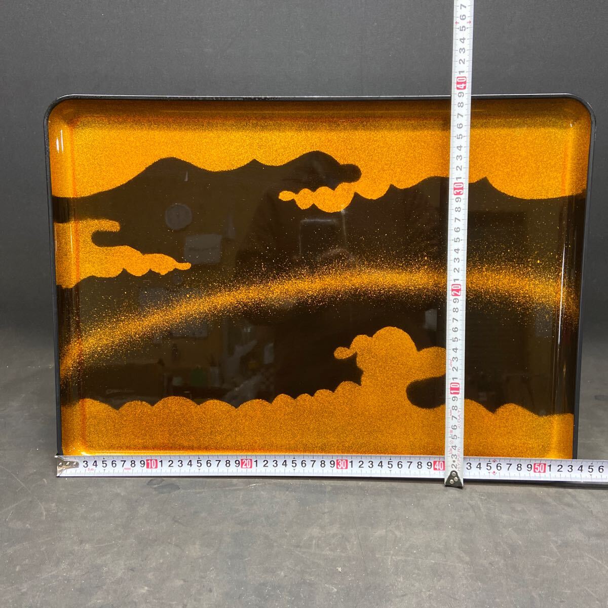 G2031 【 店舗用　平安膳 5客セット?。　?4㎝×39㎝ 腳付 折りたたみ 會席膳 盆 小料理 懐石料理 旅館 飲食 料亭 業(yè)務(wù)用 保管品