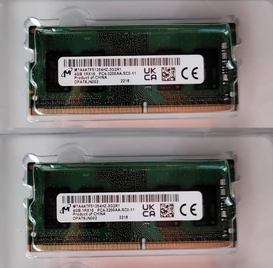 【USED：動(dòng)作保証】マイクロン micron ノートPC用 増?jiān)O(shè)メモリ 4GB × 2個(gè) DDR4 3200MT/s ( PC4-25600 ) CL22 SODIMM 260pin