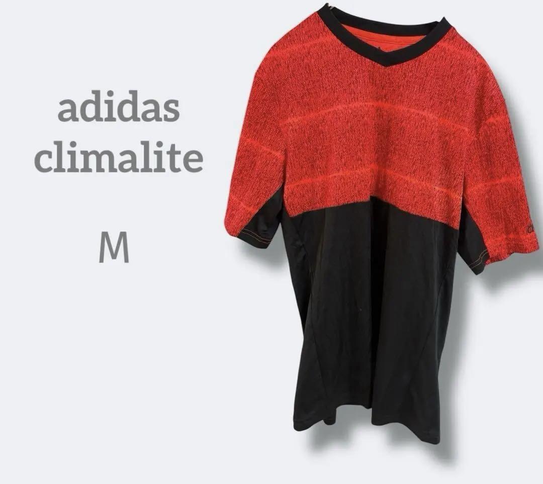 2851アディダス【M】 スポーツウェア　バイカラー　ロゴプリント　洗える_画像1