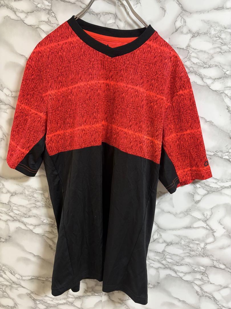 2851アディダス【M】 スポーツウェア　バイカラー　ロゴプリント　洗える_画像3