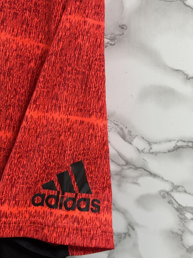 2851アディダス【M】 スポーツウェア　バイカラー　ロゴプリント　洗える_画像4