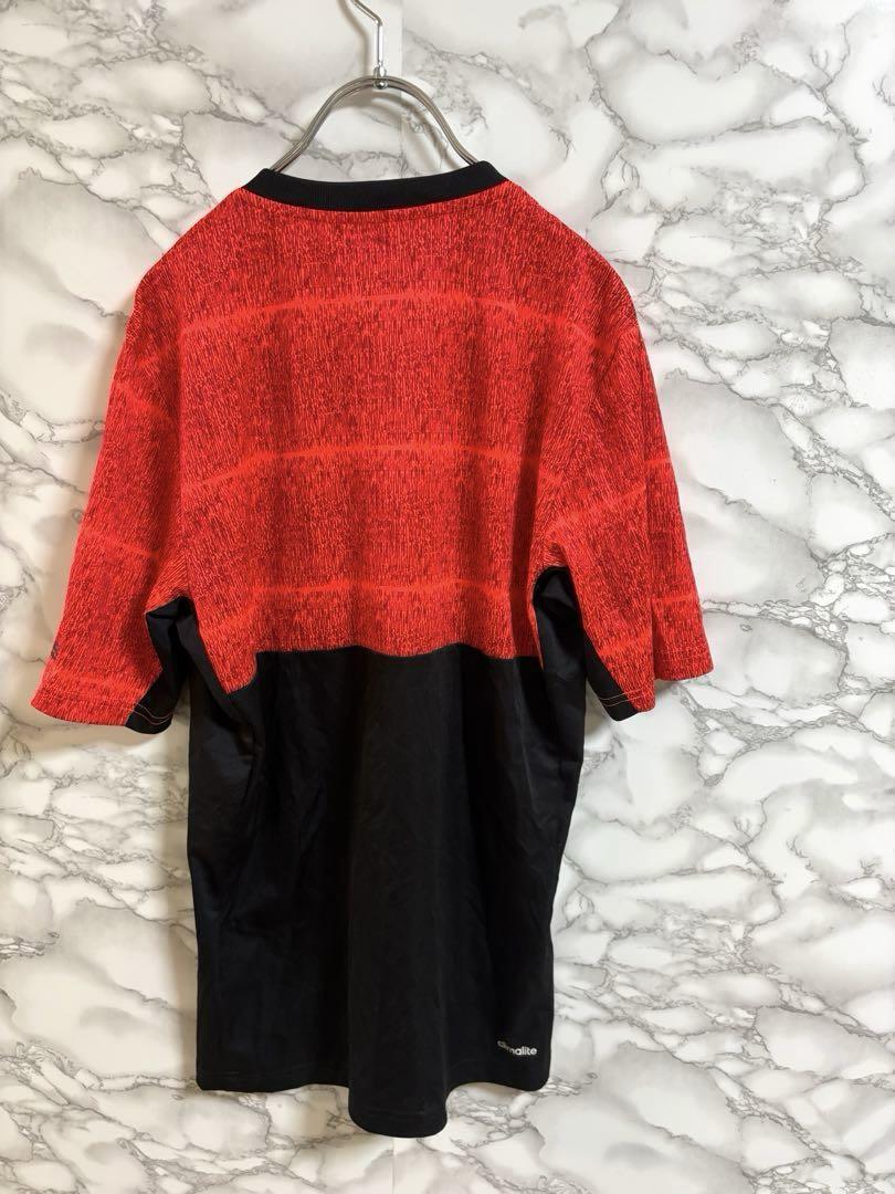 2851アディダス【M】 スポーツウェア　バイカラー　ロゴプリント　洗える_画像5