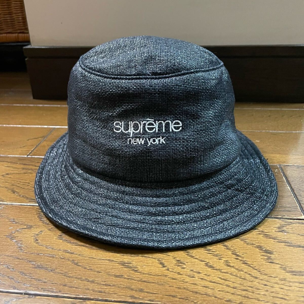 中古 supreme Raffia Crusher HAT ハット BLACK 22 SS 24 25 FW 中古 supreme Raffia Crusher HAT ハット BLACK 22 SS 24 25 FW