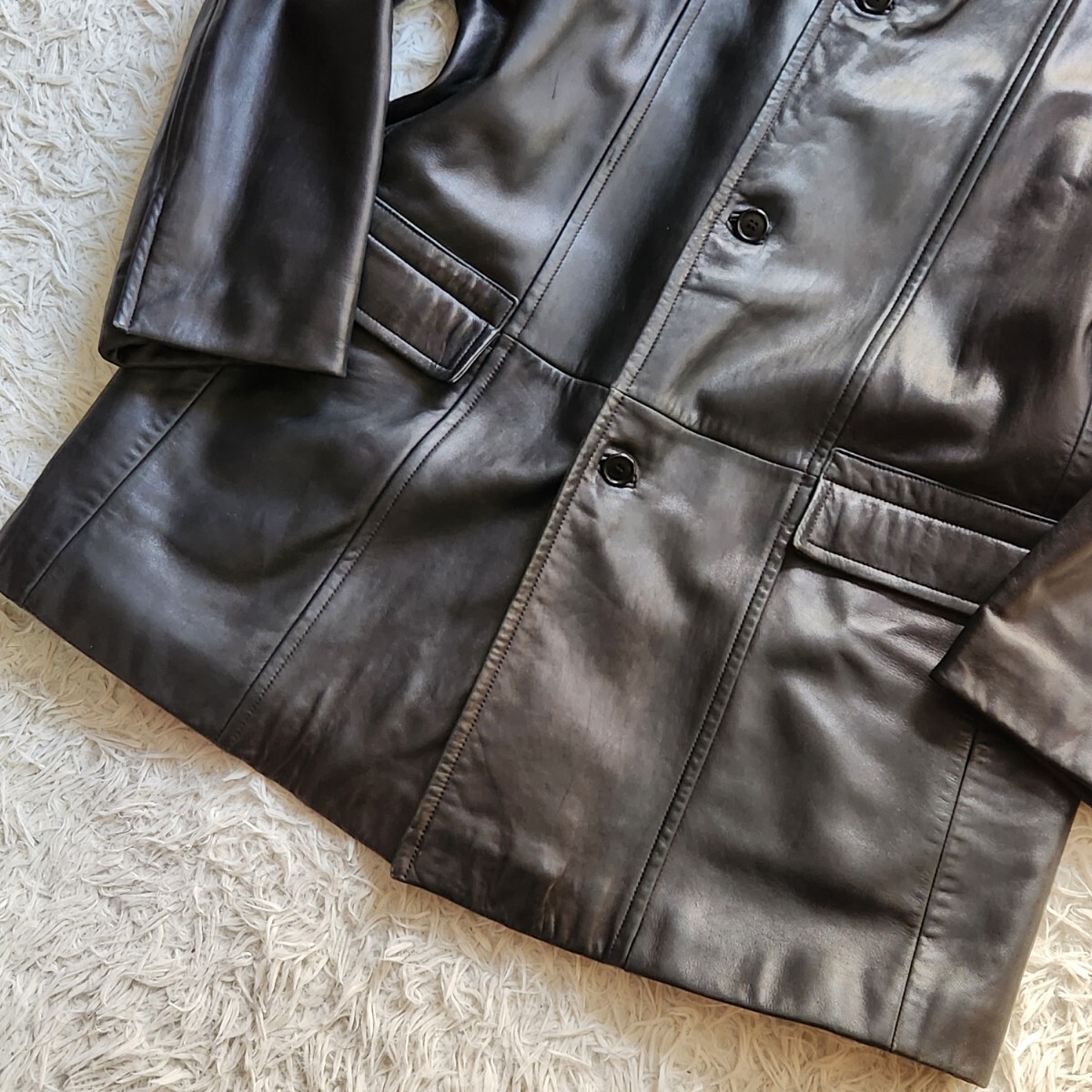 極美品!希少 XXL相当 ヒューゴボス レザーコート ロング丈 HUGO 極美品!希少 XXL相当 ヒューゴボス レザーコート ロング丈 HUGO