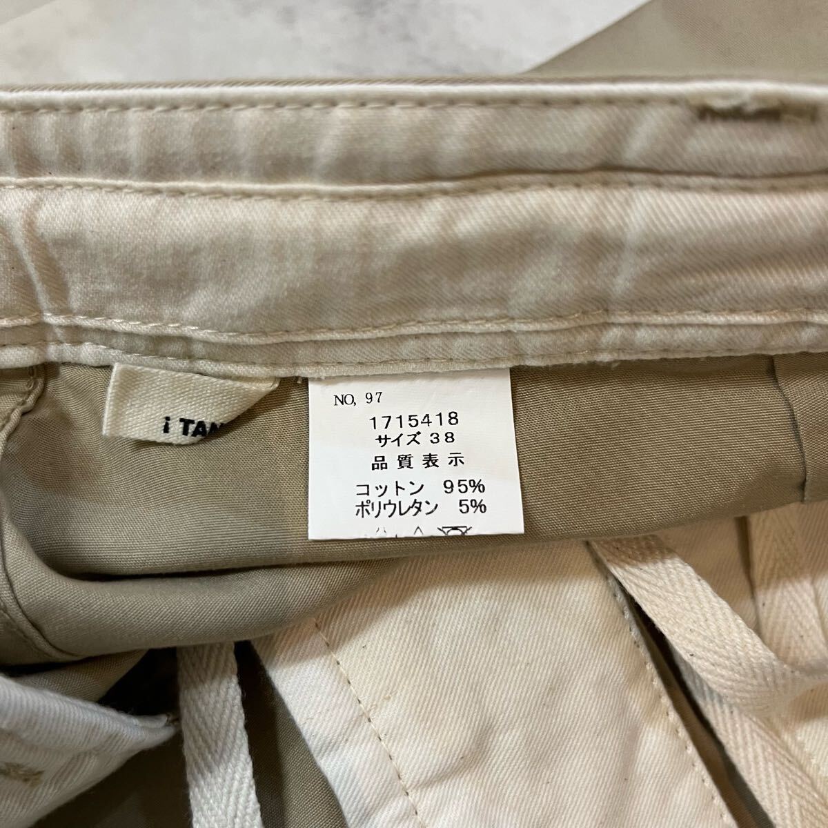 新品 TANG! タング チノパン テーパード カーゴパンツ カジュアル 日本製 定価21450 レディース ベージュ サイズ38 (M相当) 玉mc3619_画像5