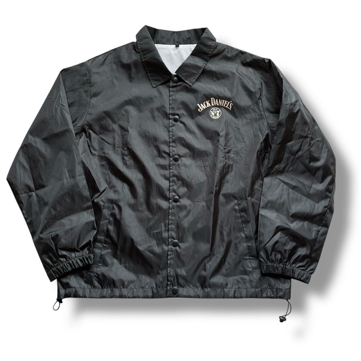 美品　Jack Daniel's ジャックダニエル　企業(yè)系　コーチジャケット ナイロンジャケット　 ブラック　フリーサイズ　メンズL-XLくらい