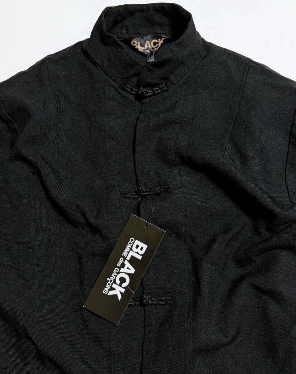 新品 タグ付 L ポリエステル縮絨 チャイナジャケット BLACK 新品 タグ付 L ポリエステル縮絨 チャイナジャケット BLACK