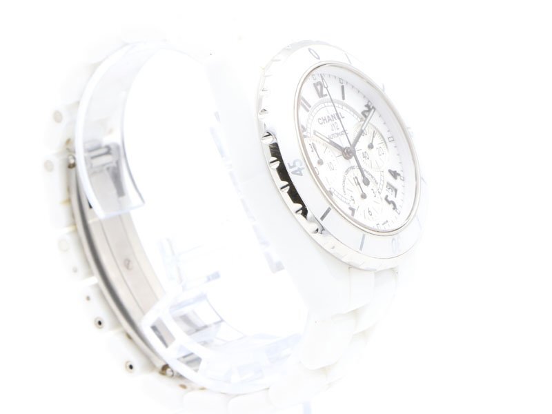 【 シャネル CHANEL 】腕時計 H1007 J12 クロノグラフ 41ミリ ホワイトセラミック 自動巻 デイト メンズ 新著 70052-1