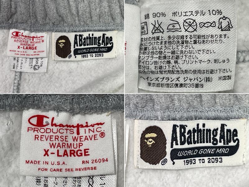美品 A BATHING APE × Champion Reverse Weave siz XL (約76 美品 A BATHING APE × Champion Reverse Weave siz XL (約76