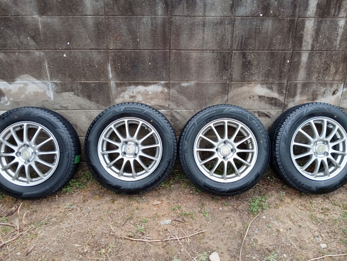 ECO FORME　15インチ 5.5J+45 PCD100 4穴 4本　タイヤ ブリヂストン　BLIZZAK　VRX3　175/65R15　2022年制 IW18-2
