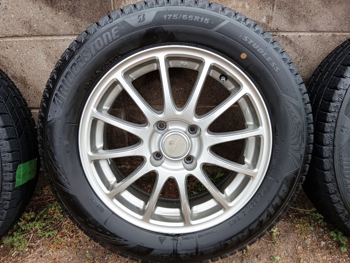 ECO FORME　15インチ 5.5J+45 PCD100 4穴 4本　タイヤ ブリヂストン　BLIZZAK　VRX3　175/65R15　2022年制 IW18-2