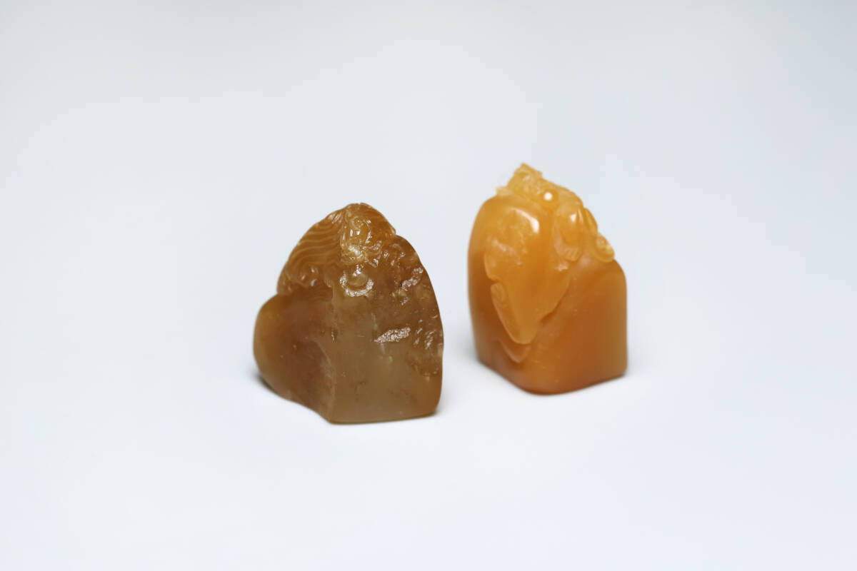 古印材2点 田黄石 寿山石 時代物/中国美術/文房具/寿山石 古印材2点 田黄石 寿山石 時代物/中国美術/文房具/寿山石