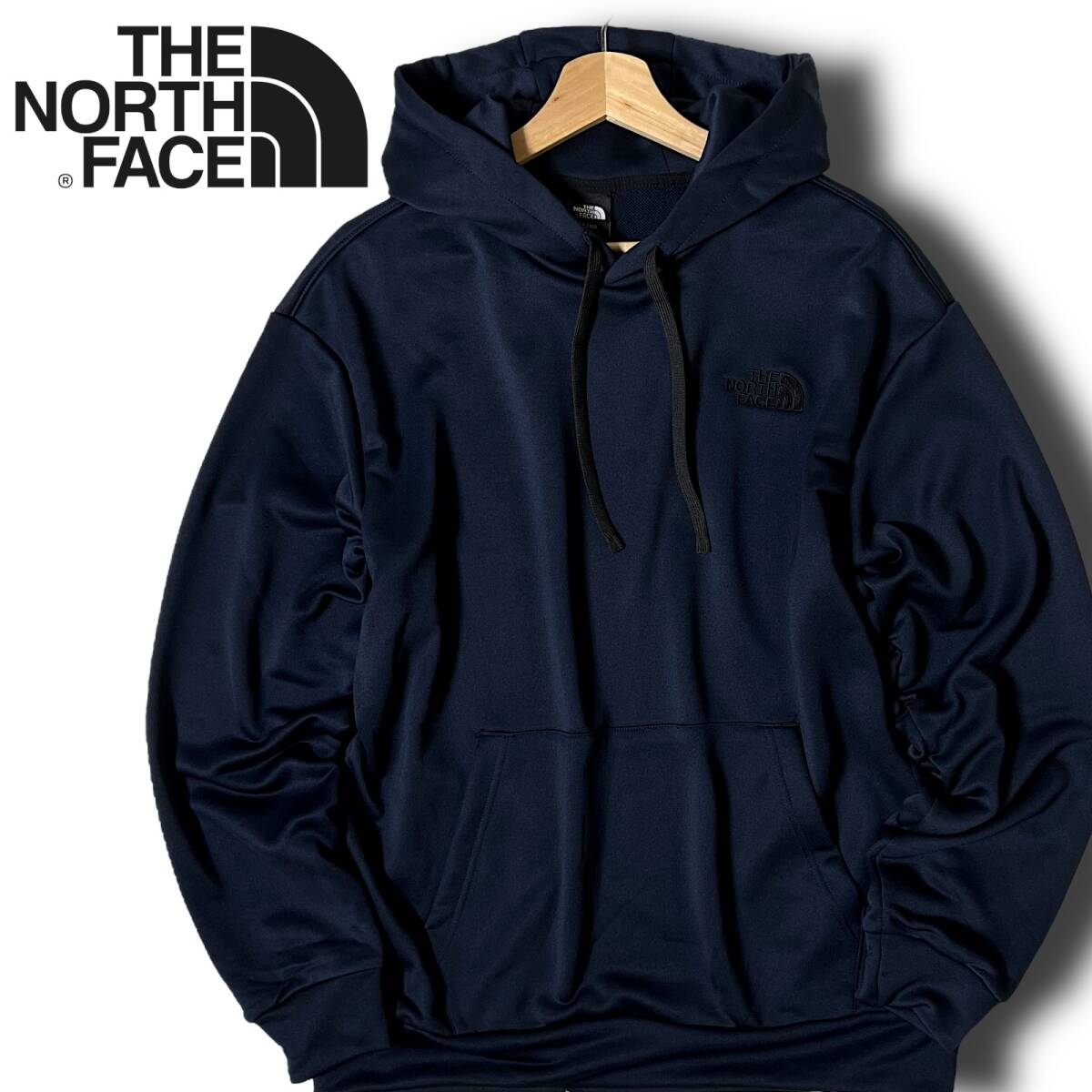 新品 THE NORTH FACE ノースフェイス ジャージ素材 速干抗菌 ストレッチ パーカー フーディ プルオーバー L 春秋 通年使用可 ◆B6844