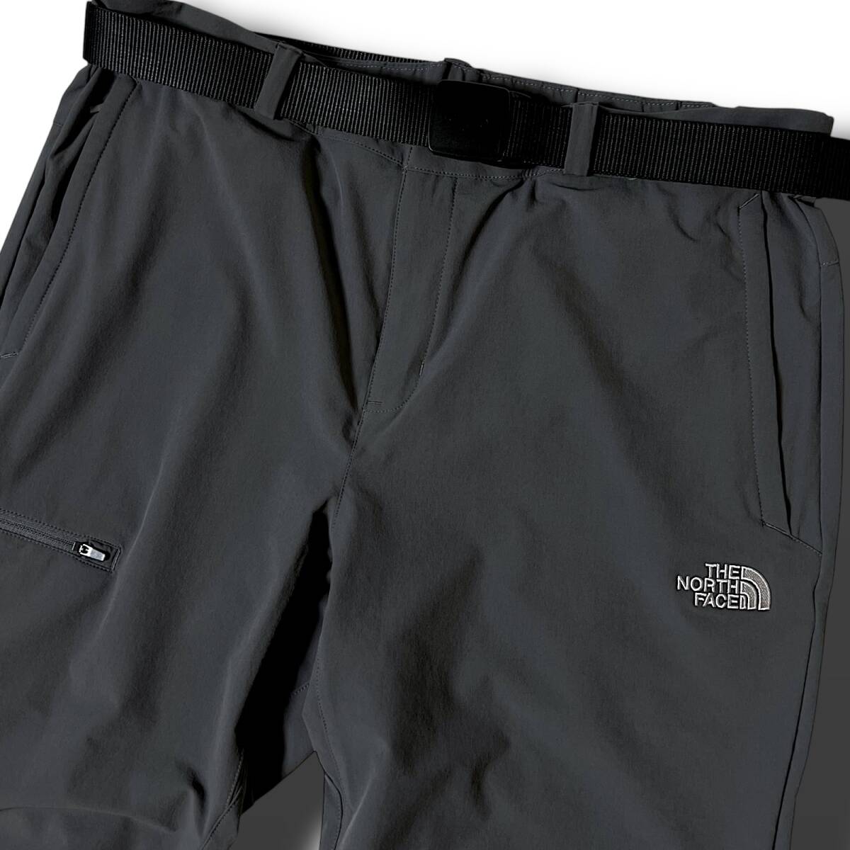 新品 THE NORTH FACE ノースフェイス BACKPACKERS PANTS 防風(fēng) ロゴ刺繍 ストレッチナイロン ベルト付 テーパードパンツ XL 春夏秋 ◆B6857