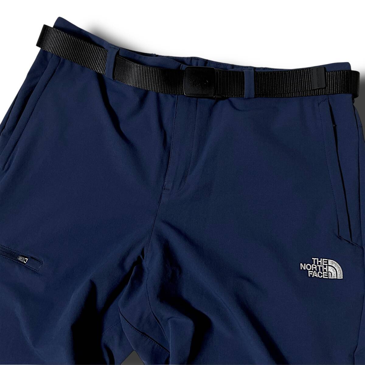 新品 THE NORTH FACE ノースフェイス BACKPACKERS PANTS 防風(fēng) ロゴ刺繍 ストレッチナイロン ベルト付 テーパードパンツ XL 春夏秋 ◆B6859