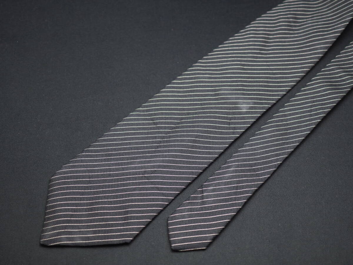 美品【GIANFRANCO FERRE ジャンフランコフェレ】 D1754 ブラックグレー系 SILK ブランド ネクタイ 古著 良品