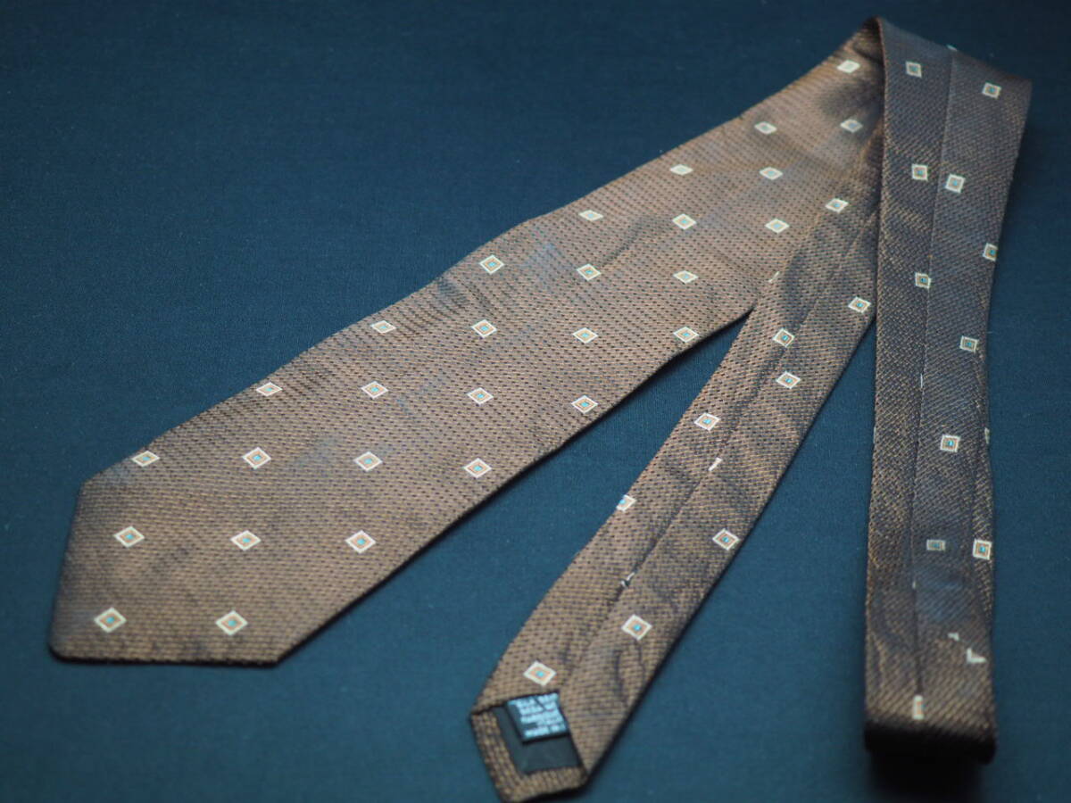 【HUGO BOSS ヒューゴ ボス】 D1951 ブラウン系 SILK ブランド ネクタイ 古着 良品_画像6